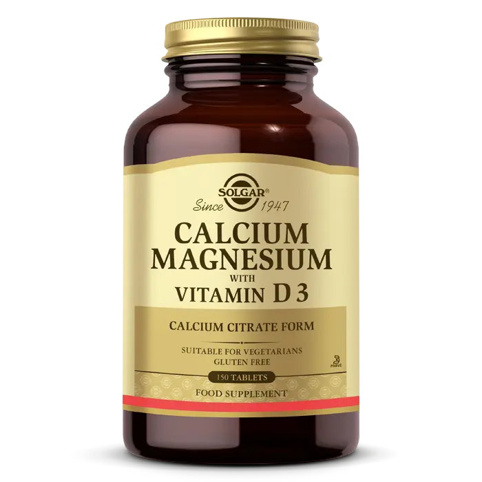 قرص کلسیم منیزیم ویتامین Calcium Magnesium Vitamin D3 سولگار 150 عددی